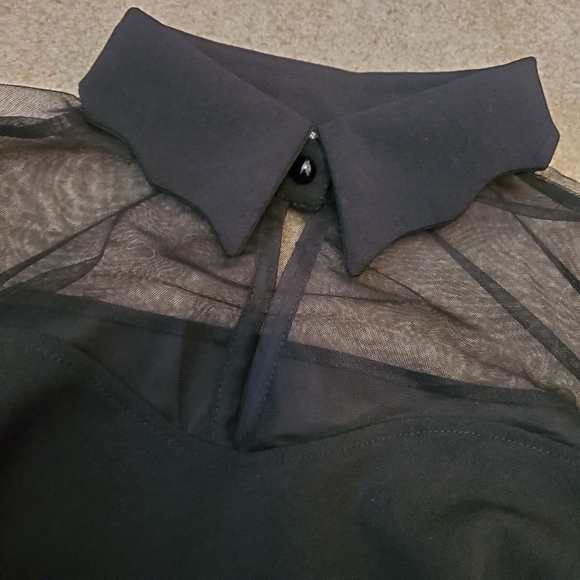 Keyhole Mesh Bell Long Sleeve Gothic Cocktail Vintage Dress - Picture 2 of 7